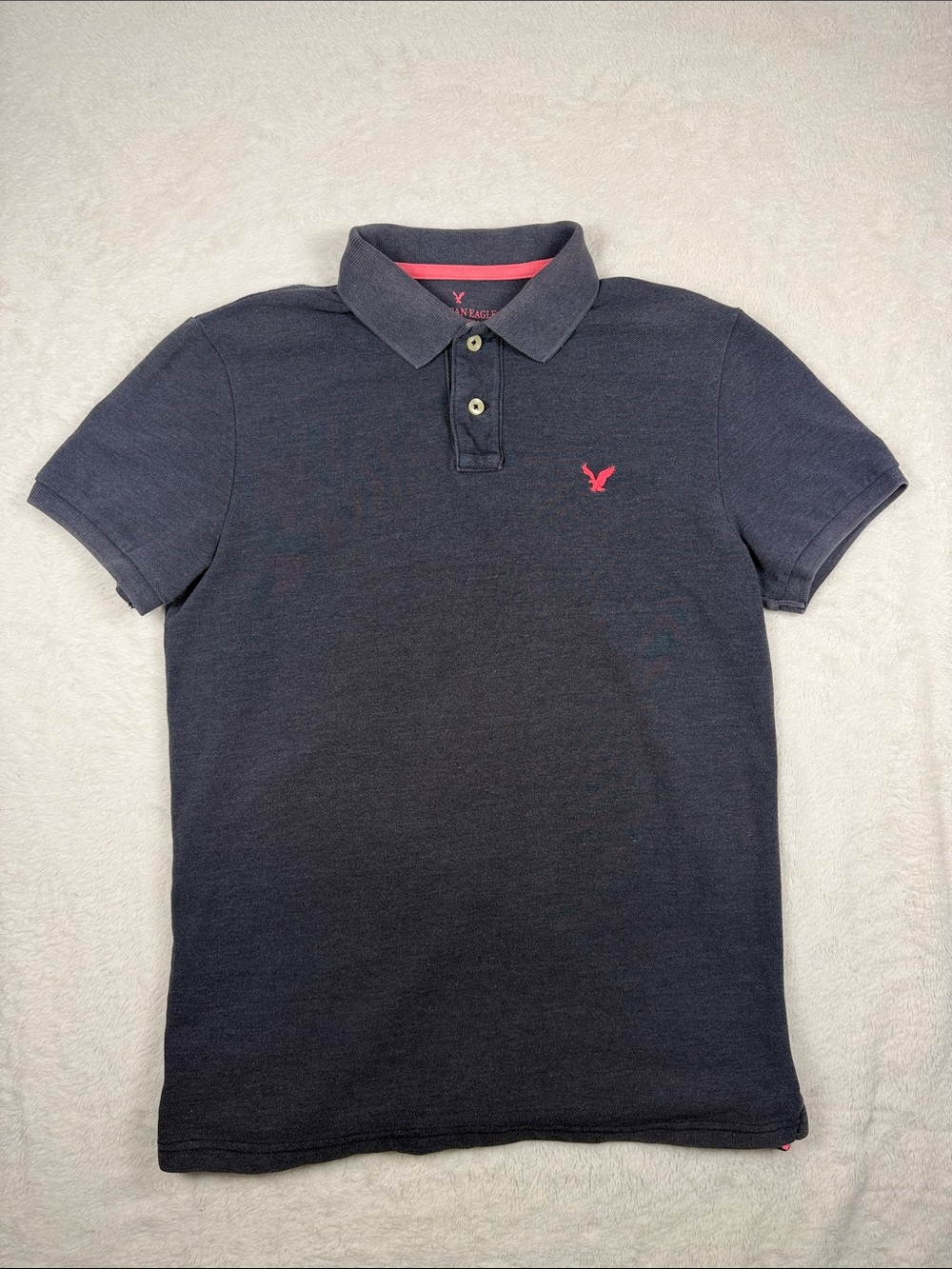 American Eagle Outfitters Navy Polo with Pink Logo